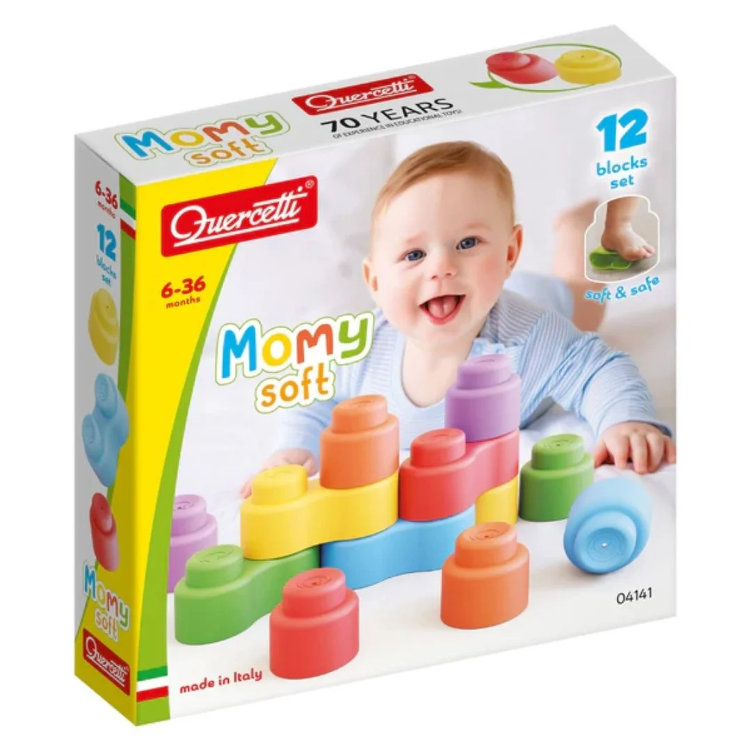 Φωτογραφία προϊόντος: 04141 Quercetti Momy Soft Τουβλάκια μαλακά 12 Τεμάχια
