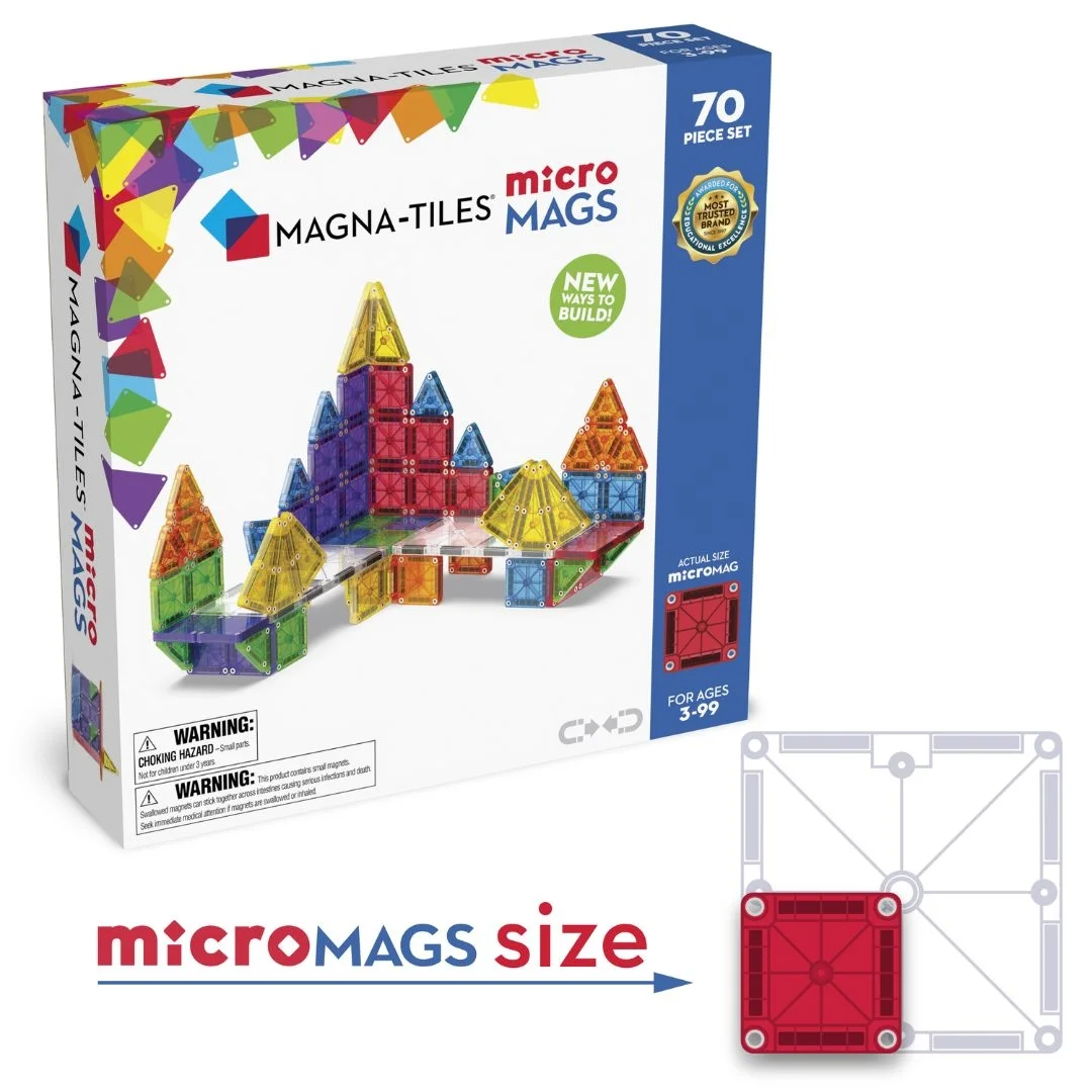 Φωτογραφία προϊόντος: 244070 Magna-Tiles Μαγνητικό παιχνίδι κατασκευών Micromags Deluxe 70 Τεμάχια