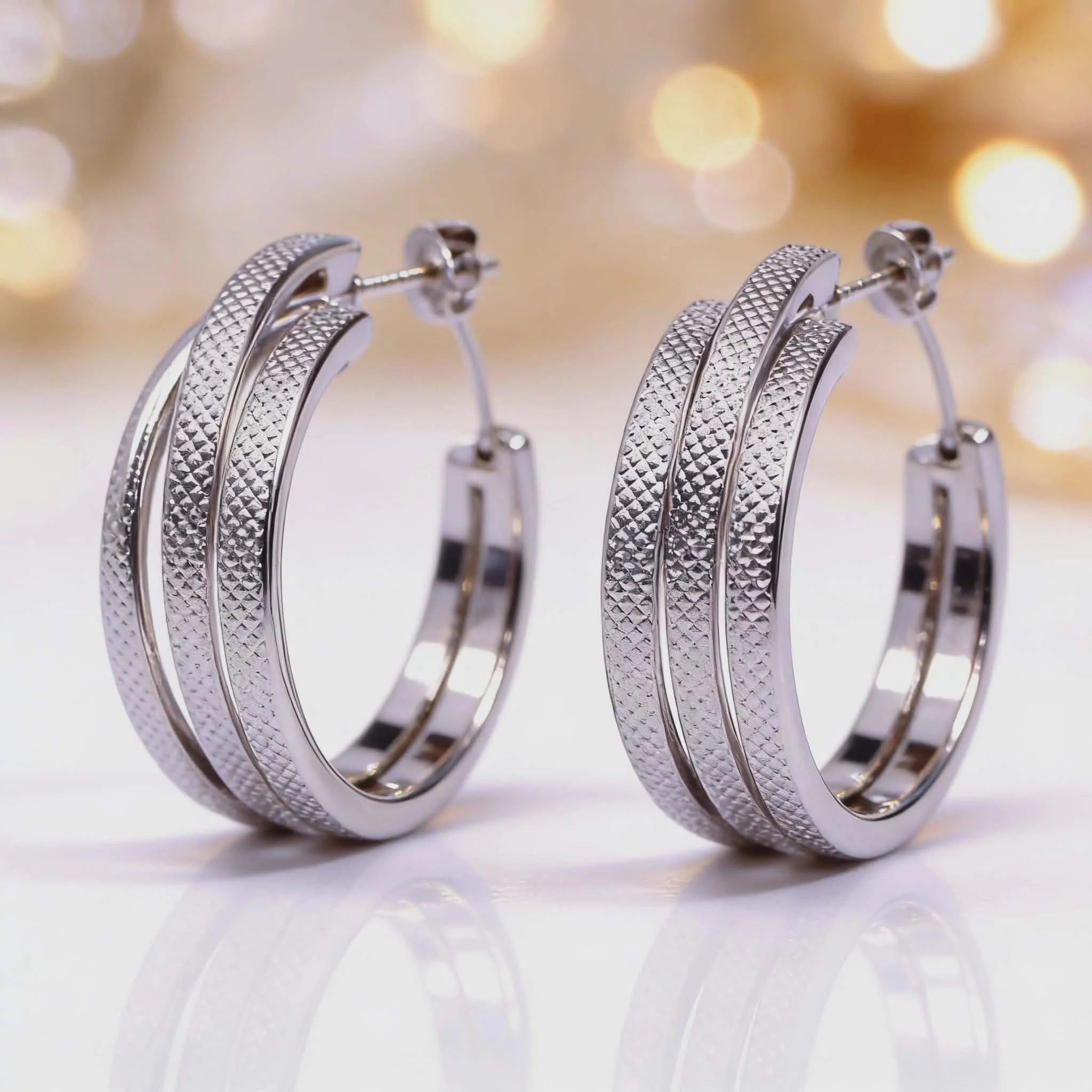 Φωτογραφία προϊόντος: LAVORE Layered Silver Hoop Earrings