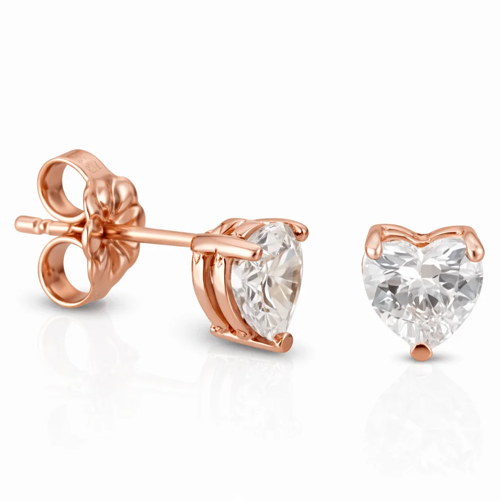Φωτογραφία προϊόντος: fenixjewelry Ροζ Χρυσο Γυναικεία Σκουλαρίκια Ζιργκον 14κ XΣ902Ρ