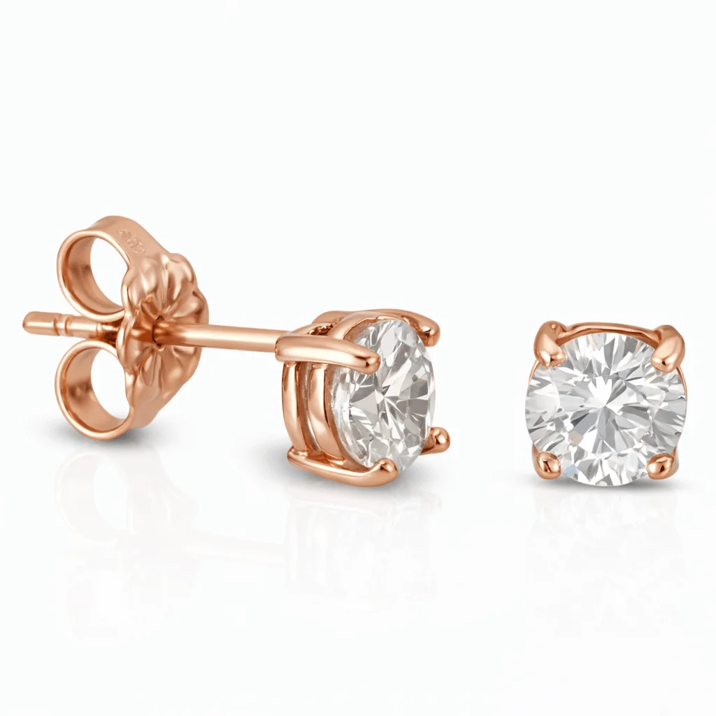 Φωτογραφία προϊόντος: fenixjewelry Ροζ Χρυσο Γυναικεία Σκουλαρίκια Ζιργκον 14κ XΣ0990Ρ
