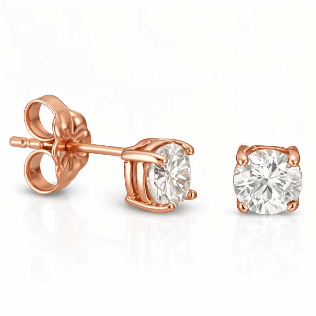 Φωτογραφία προϊόντος: fenixjewelry Ροζ Χρυσο Γυναικεία Σκουλαρίκια Ζιργκον 14κ XΣ989Ρ