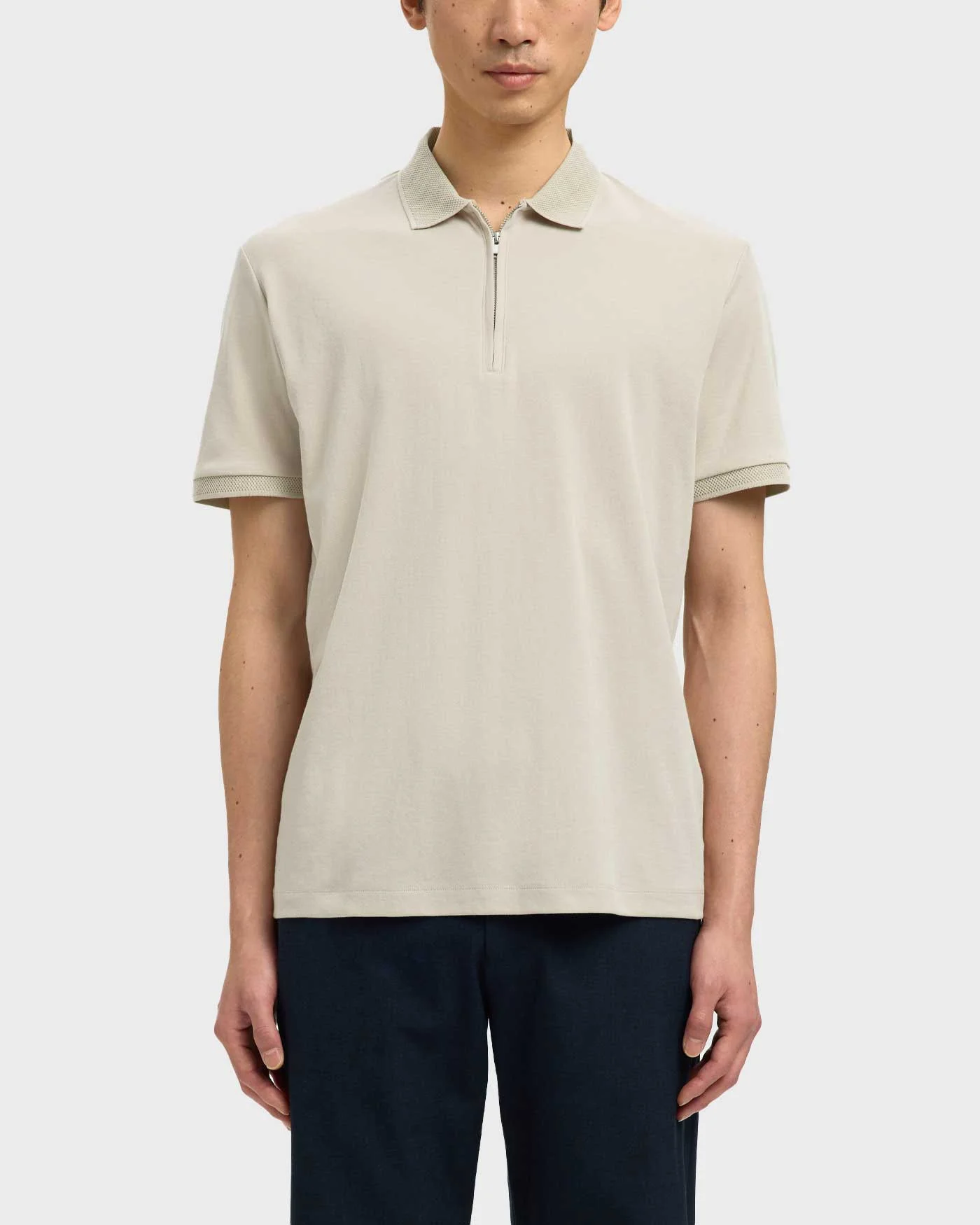 Φωτογραφία προϊόντος: SELECTED FAVE ΑΝΔΡΙΚΗ ΠΟΛΟ HALF-ZIP ΚΟΝΤΟΜΑΝΙΚΗ ΜΠΛΟΥΖΑ - 16079026 ΜΠΕΖ