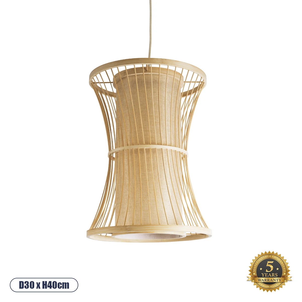 Φωτογραφία προϊόντος: GLOBOSTAR® HIBISCUS 01932 Boho Κρεμαστό Φωτιστικό Οροφής με Ντουί 1 x E27 AC 220-240V IP20 - Μπεζ - Μ30 x Π30 x Υ40cm