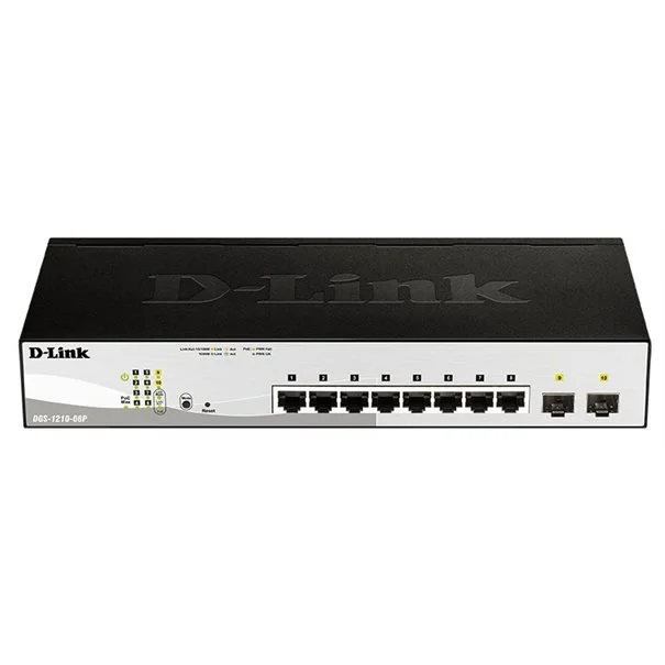 Φωτογραφία προϊόντος: D-Link Switch DGS-1210-08P/E 8xGBit/2xSFP 19" Managed PoE