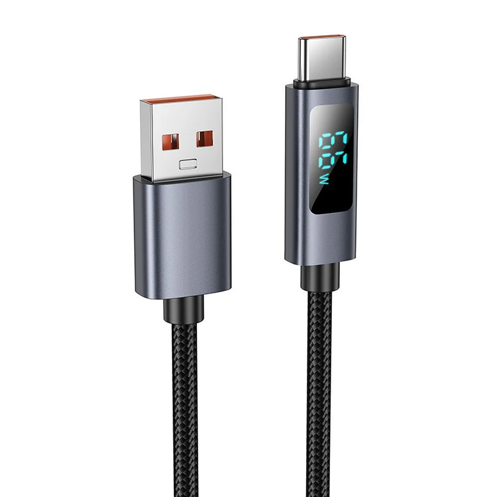 Φωτογραφία προϊόντος: Cable USB A to USB C Hoco 5A with display 1 m X112 black