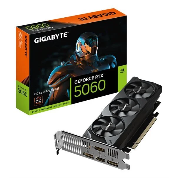 Φωτογραφία προϊόντος: Gigabyte GIGA VGA 8GB RTX5060 OC LP 8G 3xDP/HDMI GeForce RTX 5060 OC Low Profile 8G