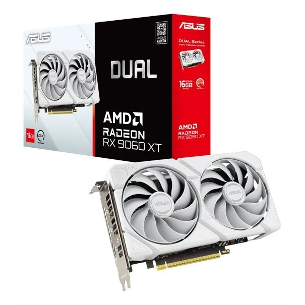 Φωτογραφία προϊόντος: Asustek ASUS VGA 16GB RX9060XT Dual White 2xDP/HDMI DUAL-RX9060XT-16G-WHITE