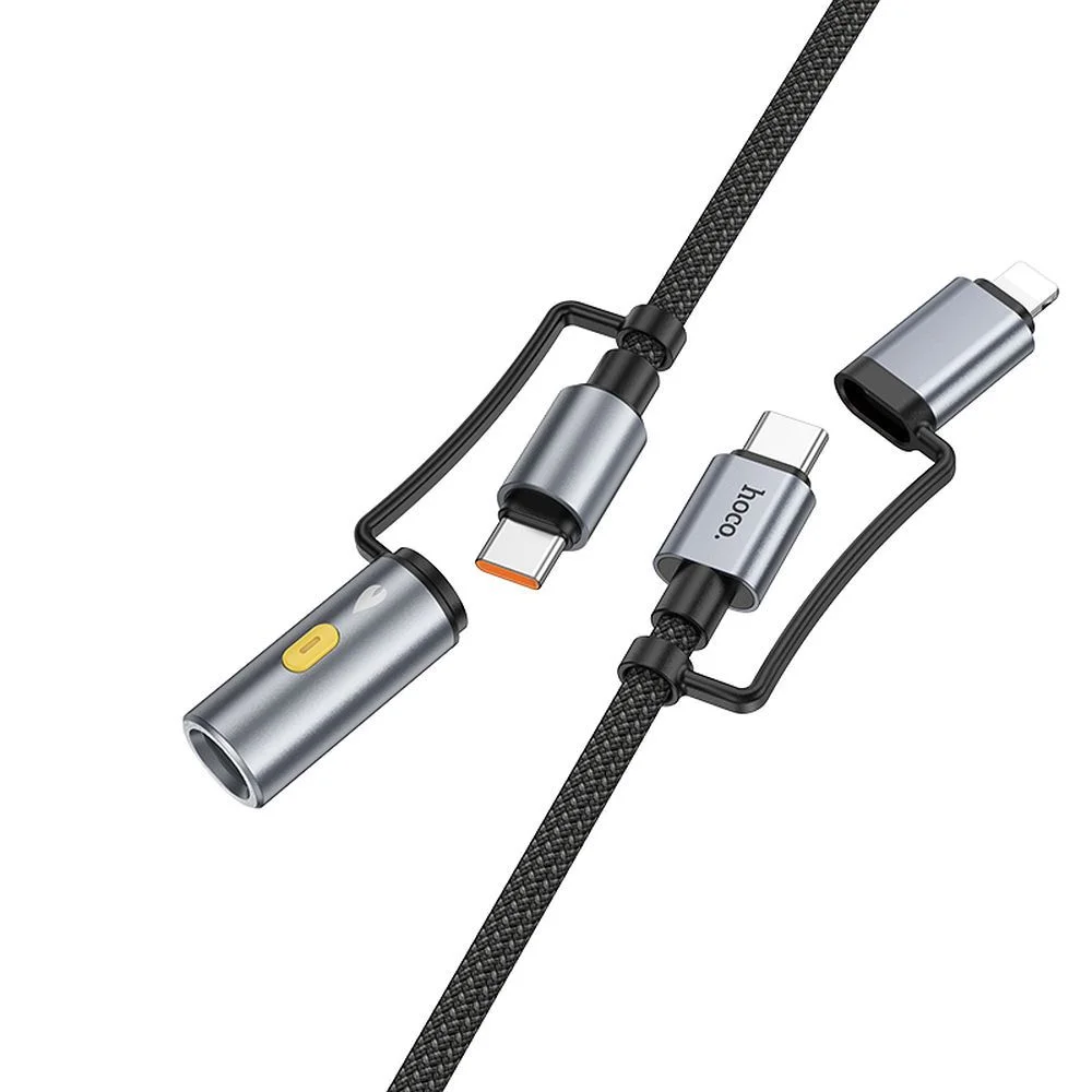 Φωτογραφία προϊόντος: Cable All-in-one USB C / Lightning to USB C / Cigarette lighter Hoco PD 3A 60W 1,2 m U138 grey