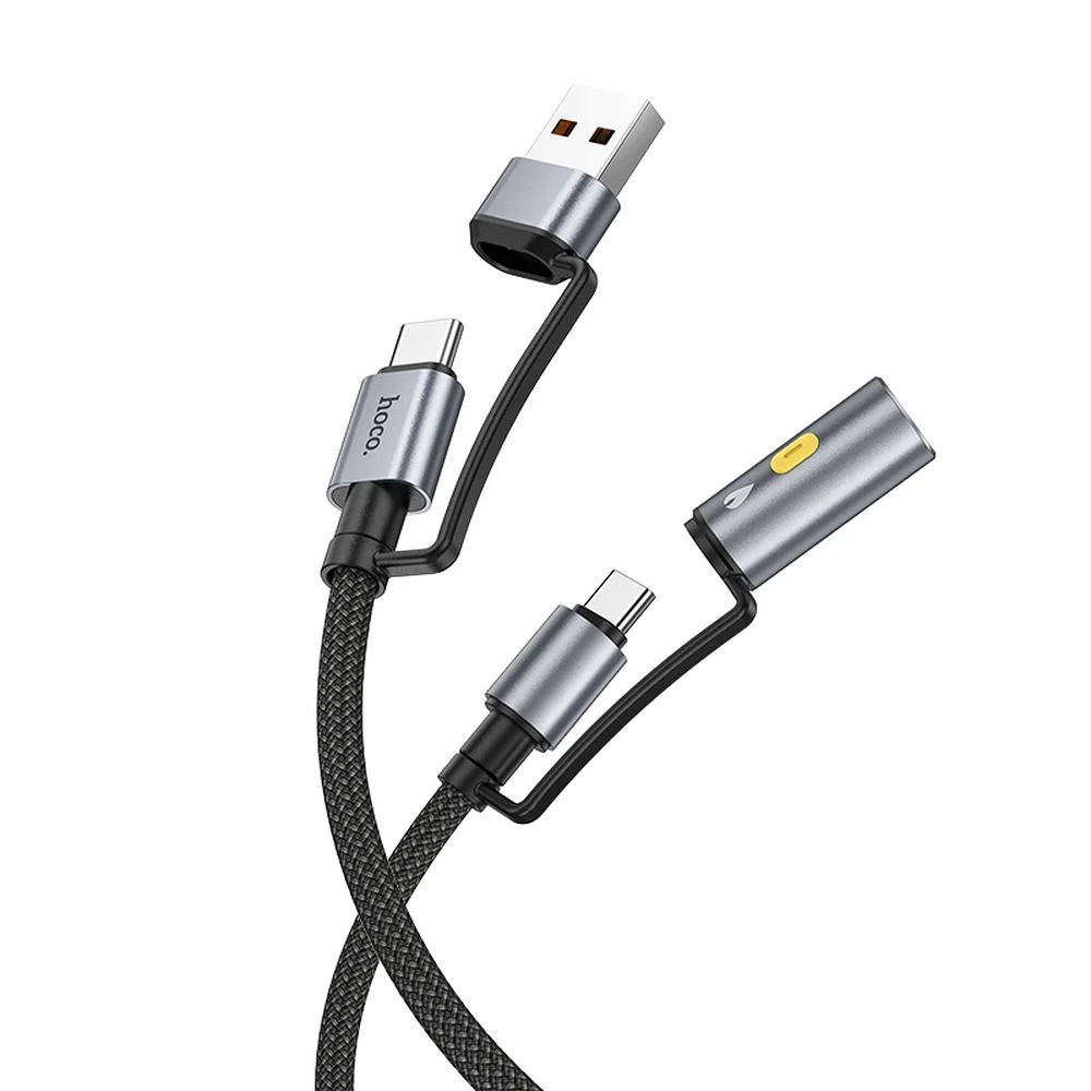 Φωτογραφία προϊόντος: Cable All-in-one USB A / USB C to USB C / Cigarette lighter Hoco 3A 60W 1,2 m U138 black