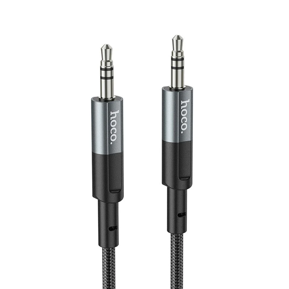Φωτογραφία προϊόντος: Cable AUX Jack 3,5 mm to Jack 3,5 mm Hoco 1 m UPA23 metal gray