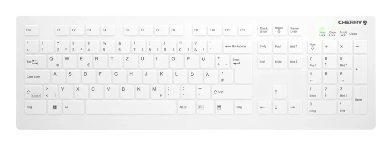 Φωτογραφία προϊόντος: CONTOUR ACTIVE KEY Keyboard AK-C8112F-FU1-W/GE MEDICAL Wireless sealed [DE] white kabellos