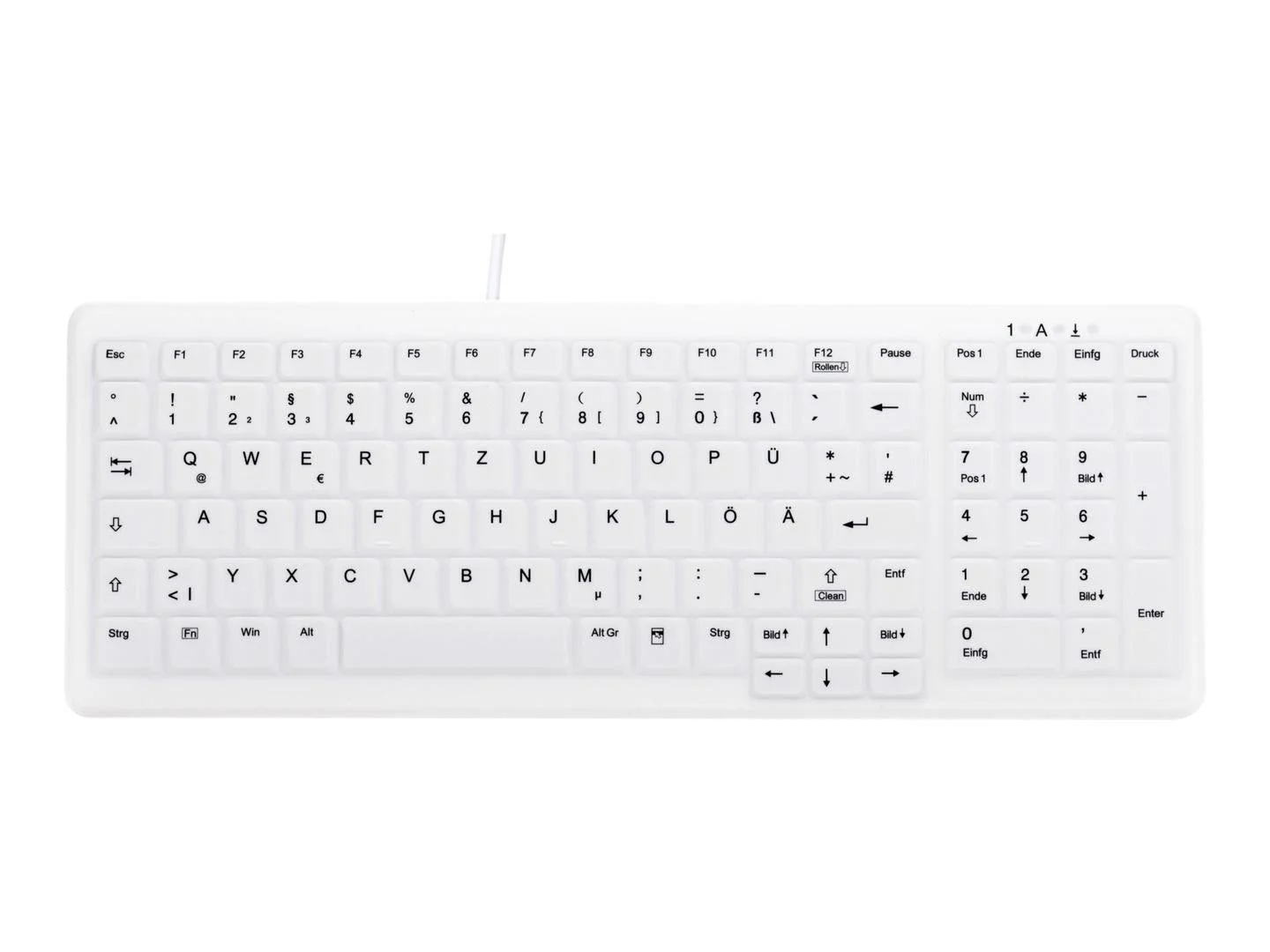 Φωτογραφία προϊόντος: CONTOUR ACTIVE KEY Keyboard Medical Kabel AK-C7000F-U1-W/GE [DE] white wischdesinfizierbar, (abnehmbare Membrane)