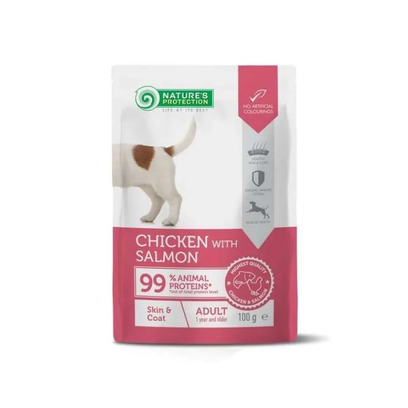 Φωτογραφία προϊόντος: Nature's Protection Nature s Protection Skin + Coat Dog Adult με Κοτόπουλο + Σολομό 100g
