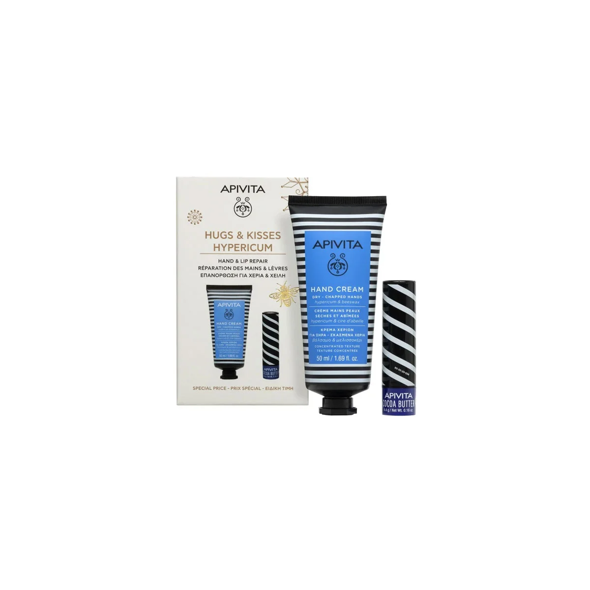 Φωτογραφία προϊόντος: Medipharmacy Apivita Hugs & Kisses Honey Κρέμα Χεριών 50 ml & Lip Balm Honey 4,4 g