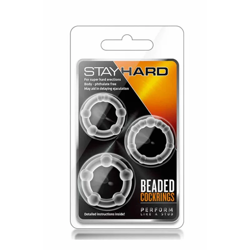 Φωτογραφία προϊόντος: Blush Δακτύλιοι Πέους Stay Hard Beaded Clear 3τμχ