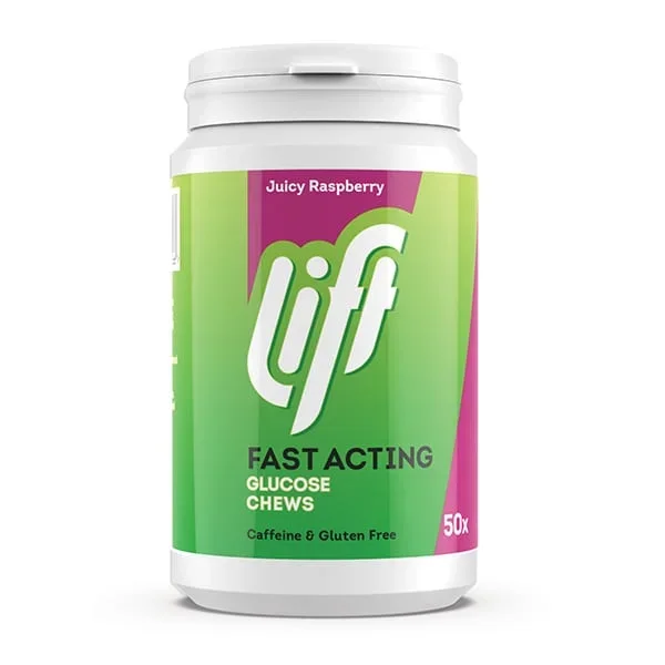 Φωτογραφία προϊόντος: GLUCO TABS Lift Fast Acting Juicy Rasberry Ταμπλέτες Γλυκόζης με Γεύση Βατόμουρο, 50 tabs