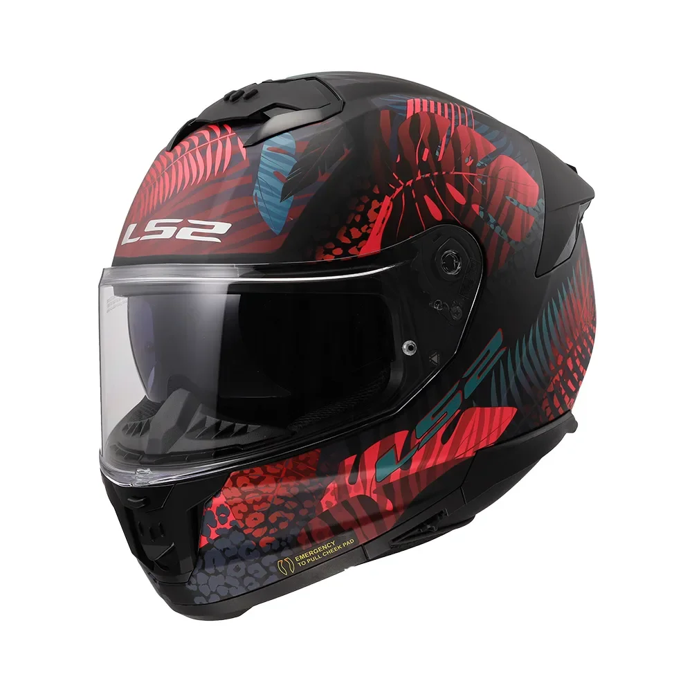 Φωτογραφία προϊόντος: ΚΡΑΝΟΣ FULL FACE FF808 STREAM II JUNGLE MATT BLACK PINK BLUE ECE 22.06 | LS2
