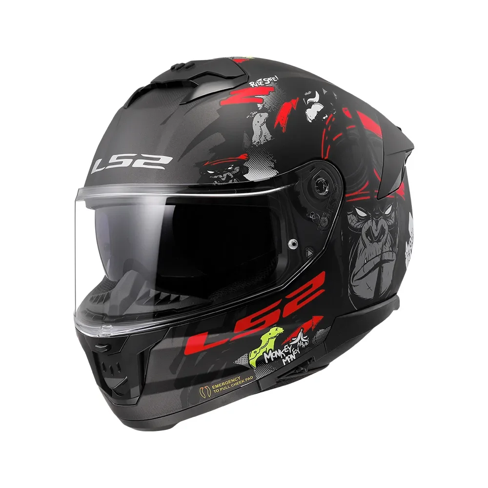 Φωτογραφία προϊόντος: ΚΡΑΝΟΣ FULL FACE FF808 STREAM II ANGRY MONKEY MATT BLACK/RED ECE 22.06 | LS2