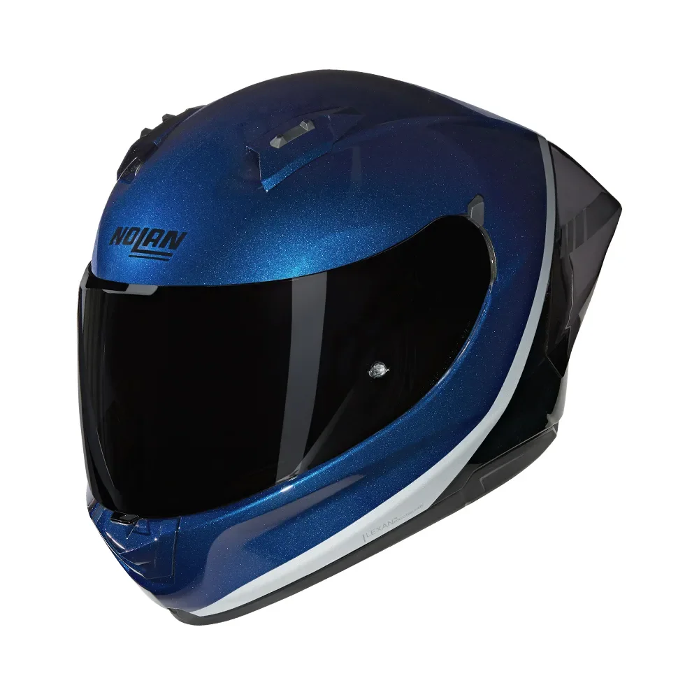 Φωτογραφία προϊόντος: ΚΡΑΝΟΣ FULL FACE N60-6 SPORT VERNICIATURA SPECIALE 346 DEEP BLUE / BLACK / SILVER ECE 22.06 | NOLAN