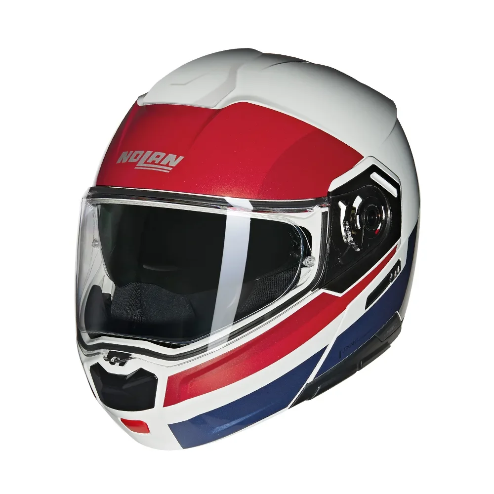 Φωτογραφία προϊόντος: ΚΡΑΝΟΣ FLIP-UP N90-3 ROBOTO 345 WHITE/RED/BLUE ECE 22.06 | NOLAN