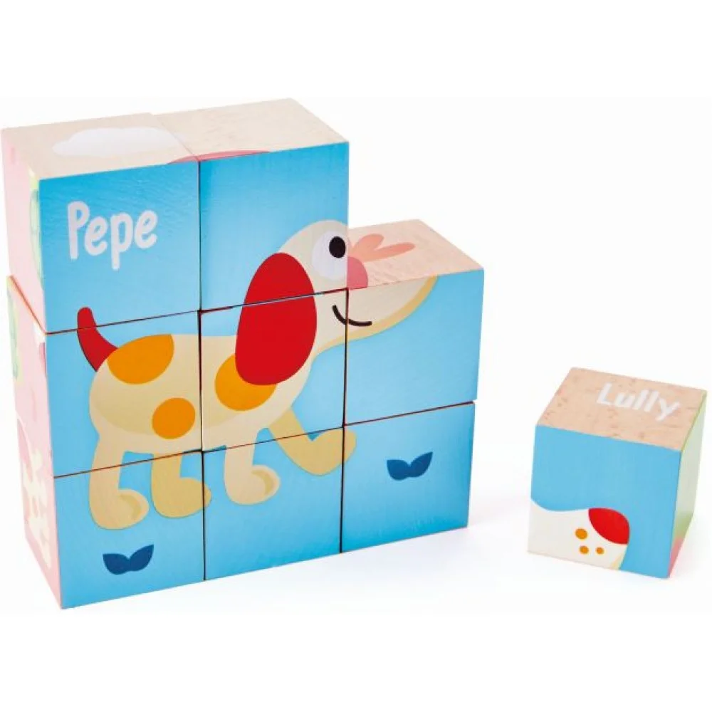 Φωτογραφία προϊόντος: Hape Friendship Puzzle Blocks (E0452A) - Ο Πέπε & Οι Φίλοι Του Σχηματίζουν Έξι Διαφορετικές Εικόνες - 9Τεμ