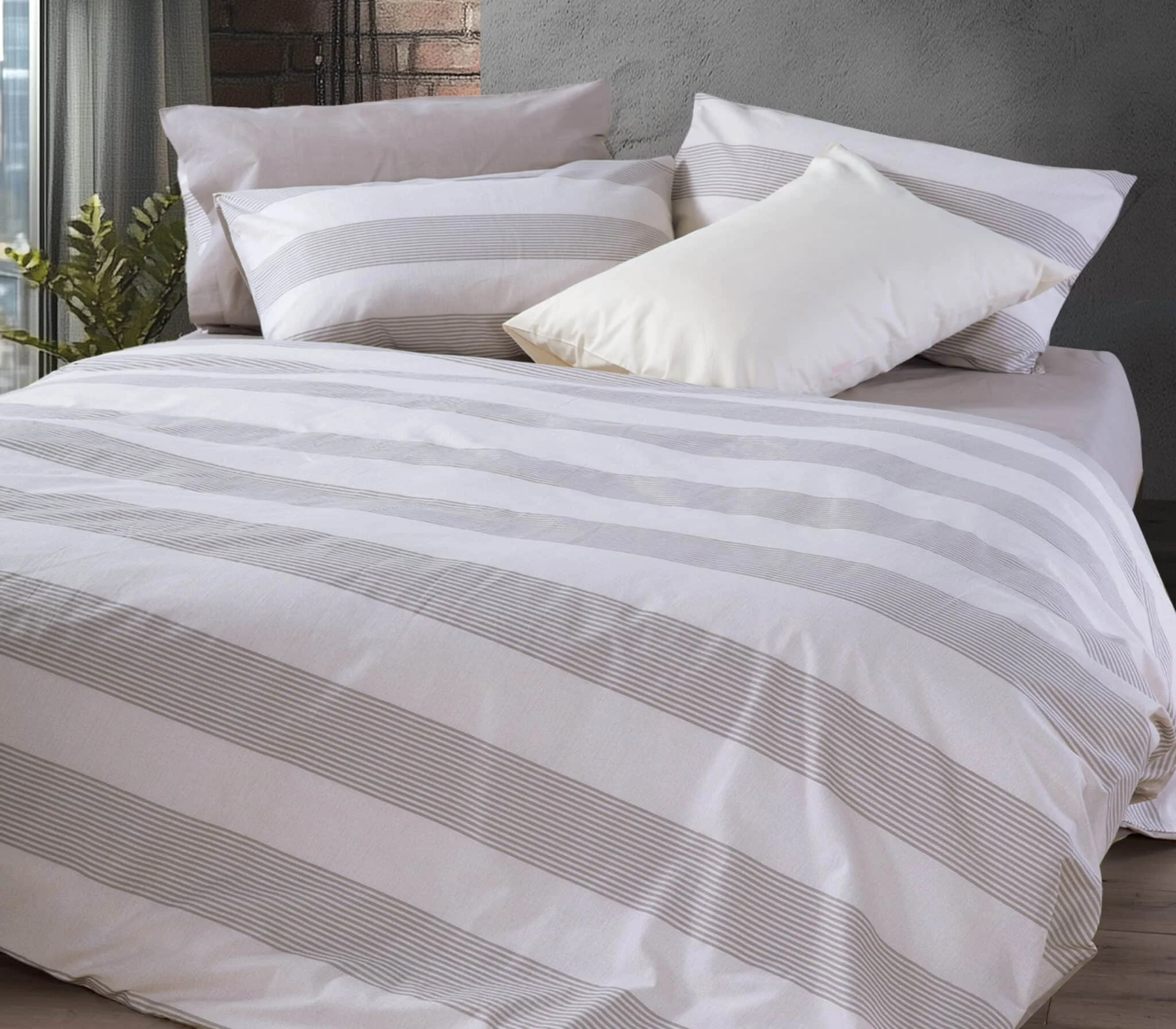 Φωτογραφία προϊόντος: ΜΑΞΙΛΑΡΟΘΗΚΗ CASUAL STRIPE 52Χ72 NEF-NEF HOMEWARE ECRU