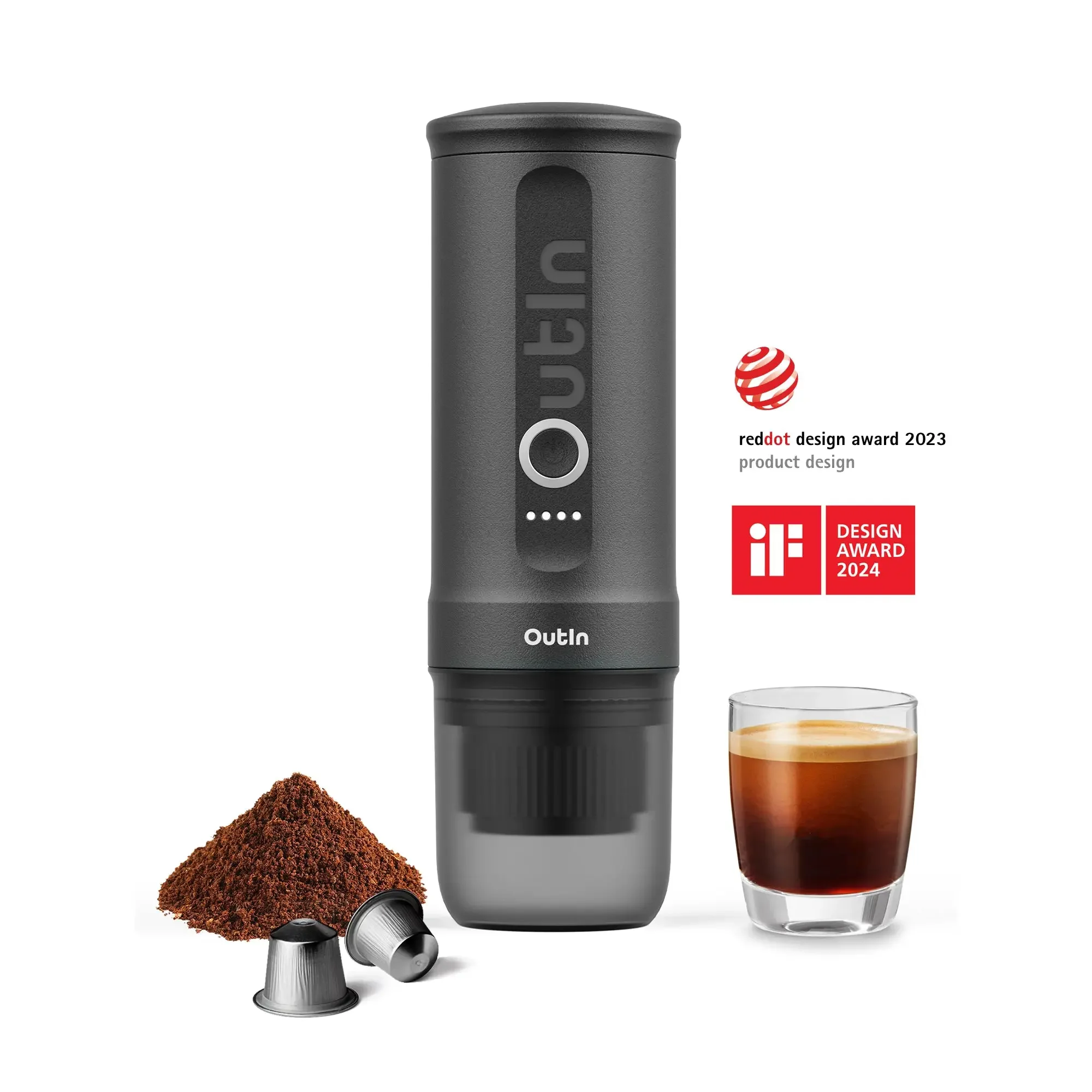 Φωτογραφία προϊόντος: Φορητή μηχανή Espresso Outin Nano - Space Grey 1240000016413 1240000016413