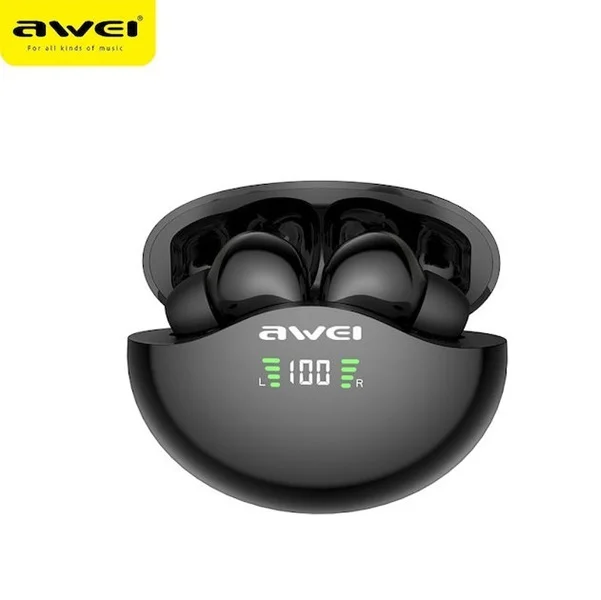 Φωτογραφία προϊόντος: OEM Awei T12P In-ear Bluetooth Handsfree Ακουστικά με Αντοχή στον Ιδρώτα και Θήκη Φόρτισης Μαύρα