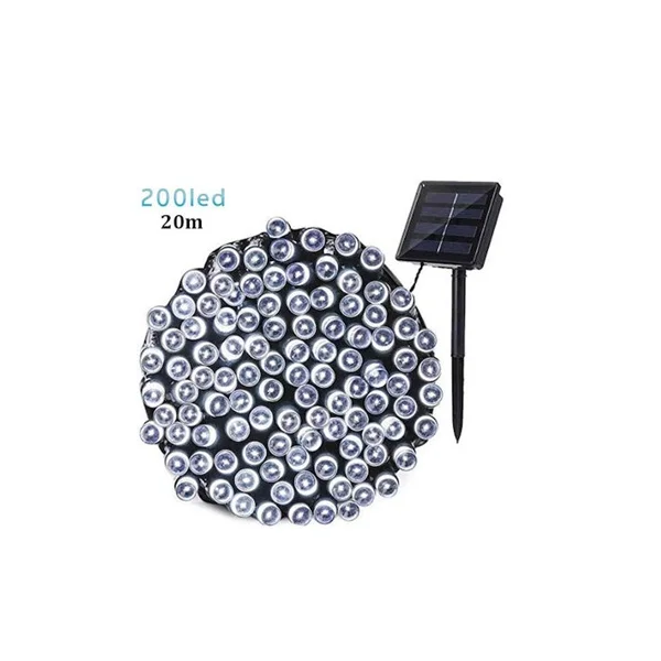 Φωτογραφία προϊόντος: OEM 200 Λαμπάκια LED 20μ. Ψυχρό Λευκό Ηλιακά σε Σειρά 104750
