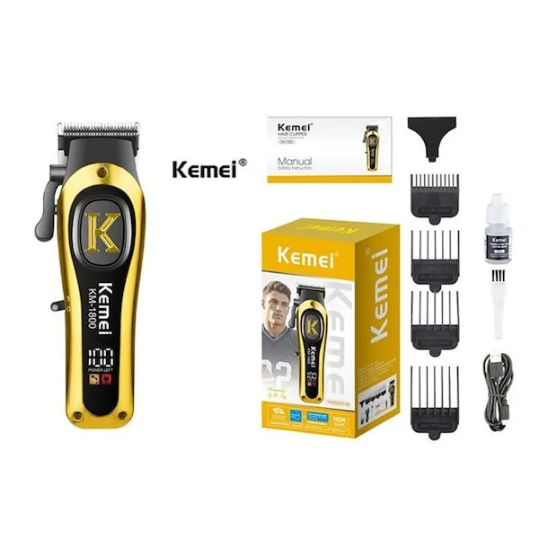 Φωτογραφία προϊόντος: OEM Kemei Επαγγελματική Επαναφορτιζόμενη Κουρευτική Μηχανή KM-1800