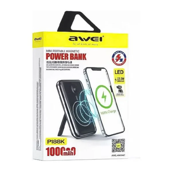 Φωτογραφία προϊόντος: OEM Awei P188K Power Bank 10000mAh 22.5W Μαύρο