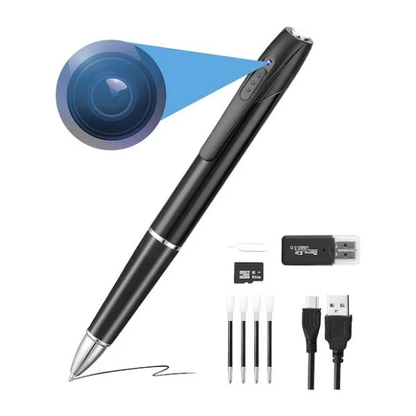 Φωτογραφία προϊόντος: OEM Spy Pen Video Camera Microphone Full Hd 1080p 30fps 64gb Microsd Card Included 150-minute Battery Audio-video Recording Rechargeable Usb Office Conferences Mac Pc Black