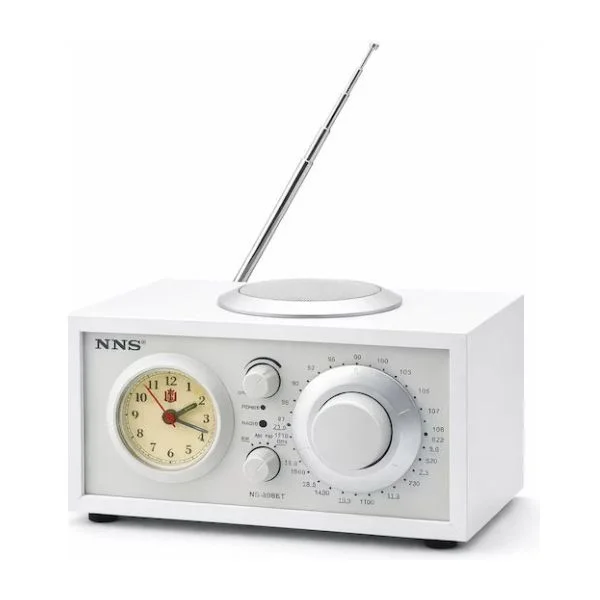 Φωτογραφία προϊόντος: OEM NS‑808BT-W Retro Φορητό Ραδιόφωνο Επαναφορτιζόμενο με Bluetooth και USB Λευκό