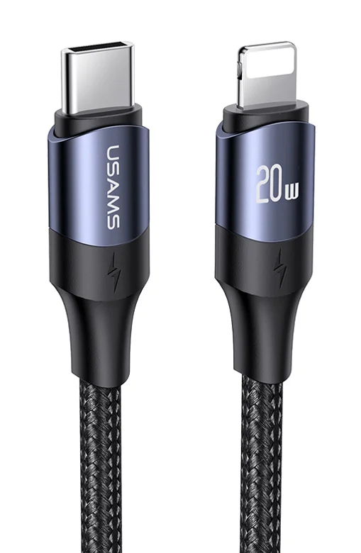 Φωτογραφία προϊόντος: USAMS καλώδιο Lightning σε USB-C US-SJ522, 20W PD, 2m, μαύρο