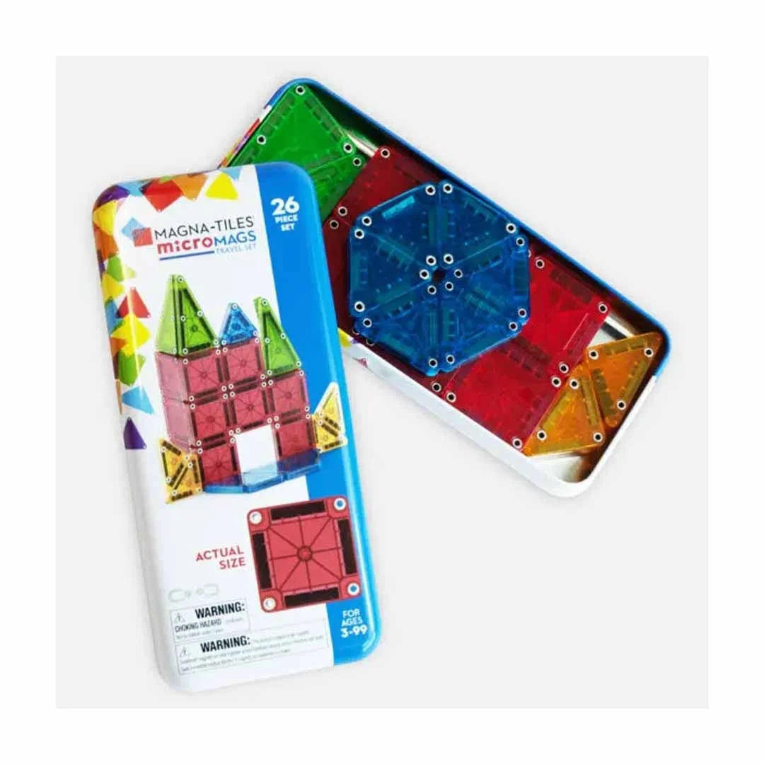 Φωτογραφία προϊόντος: 244026 Magna-Tiles Μαγνητικό παιχνίδι κατασκευών Travel Set Micromags 26 Τεμάχια