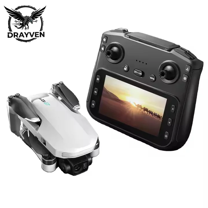 Φωτογραφία προϊόντος: Drayven S-X1 – GPS 4K Drone με 3-Axis Gimbal, 5G Transmission & Follow Mode (Οθόνη 5.6″/Αυτόματη Επιστροφή/EIS) Λευκό
