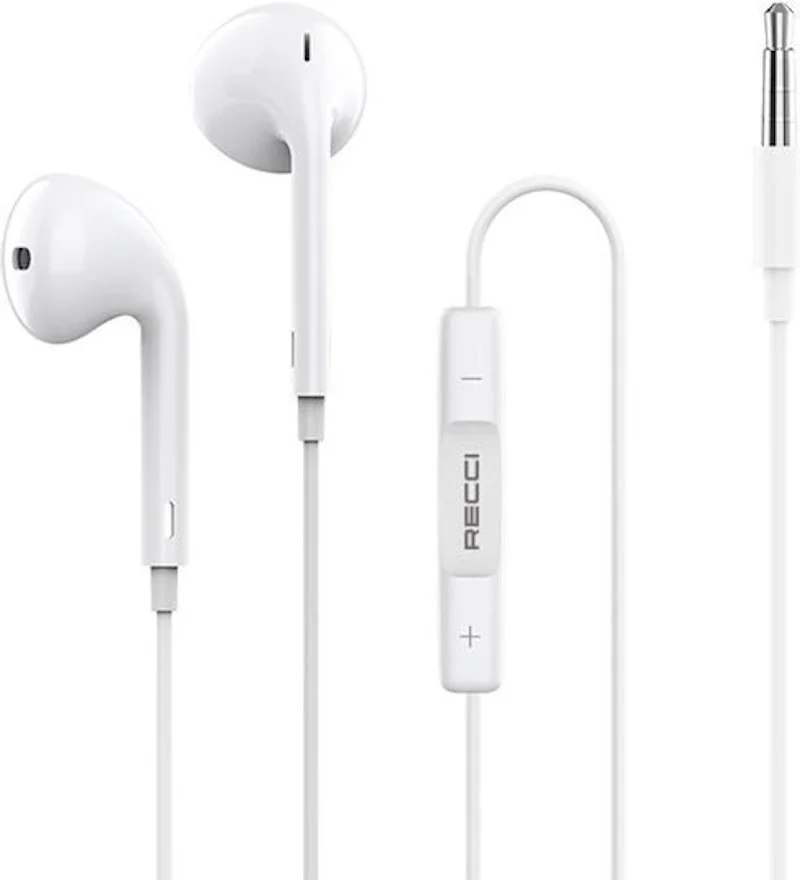 Φωτογραφία προϊόντος: Recci Rep-l07 In-ear Handsfree Ακουστικά με Βύσμα 3.5mm Λευκό