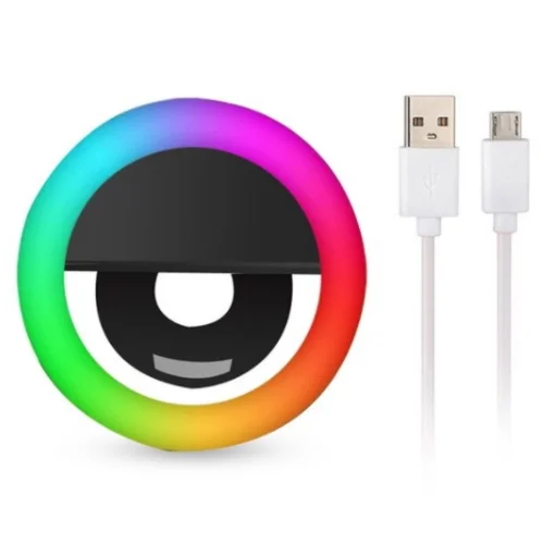 Φωτογραφία προϊόντος: OEM Selfie Ring Light RGB Επαναφορτιζόμενο LED 5600K για Selfie RK-12 (Black)