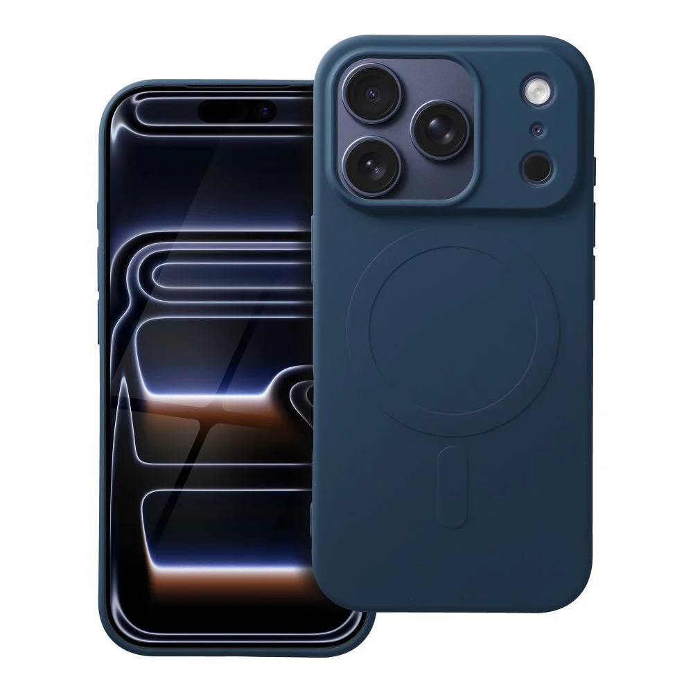 Φωτογραφία προϊόντος: . SILICONE MAG COVER (big hole) case compatible with MagSafe for IPHONE 17 Pro blue