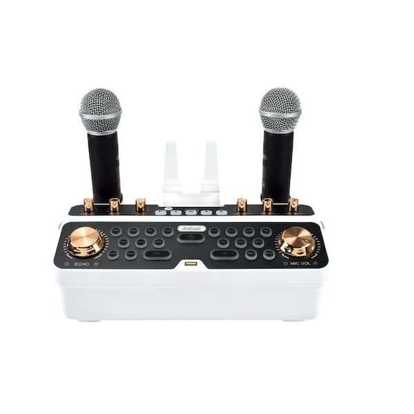 Φωτογραφία προϊόντος: OEM Andowl Σύστημα Karaoke με Ασύρματα Μικρόφωνα Q-SK6 σε Λευκό Χρώμα