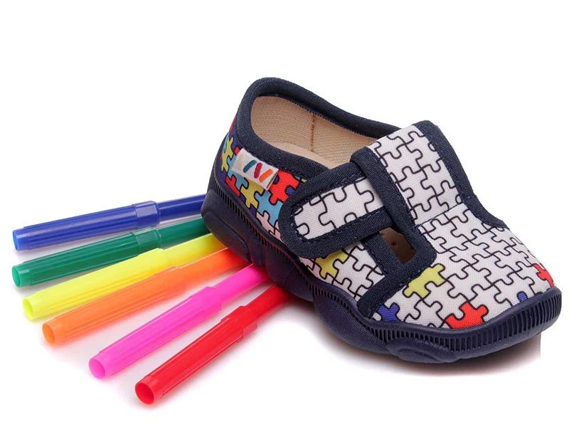 Φωτογραφία προϊόντος: Weestep πάνινα παπούτσια Slippers για αγόρια σε μπλε χρώμα που ζωγραφίζονται με μαρκαδόρους