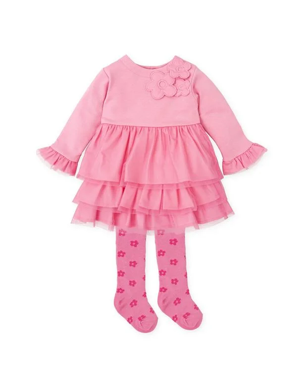 Φωτογραφία προϊόντος: Agatha Ruiz De La Prada φόρεμα με τούλι για κορίτσι με καλσόν σε ροζ χρώμα