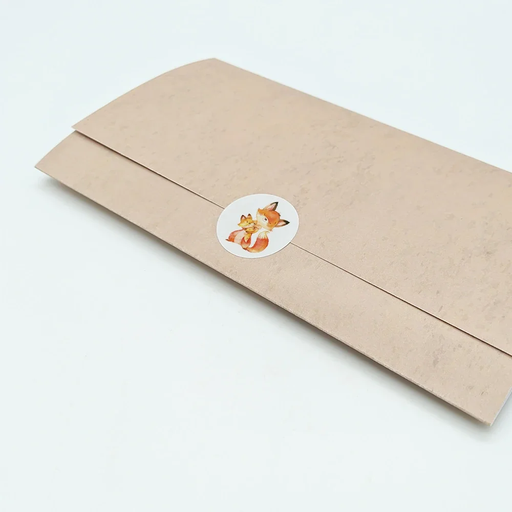 Φωτογραφία προϊόντος: Ecobags Αυτοκόλλητες Ετικέτες 3 εκ. για Προσκλητήριο Βάπτισης Θέμα Αλεπουδάκι Μαμά-Μωρό