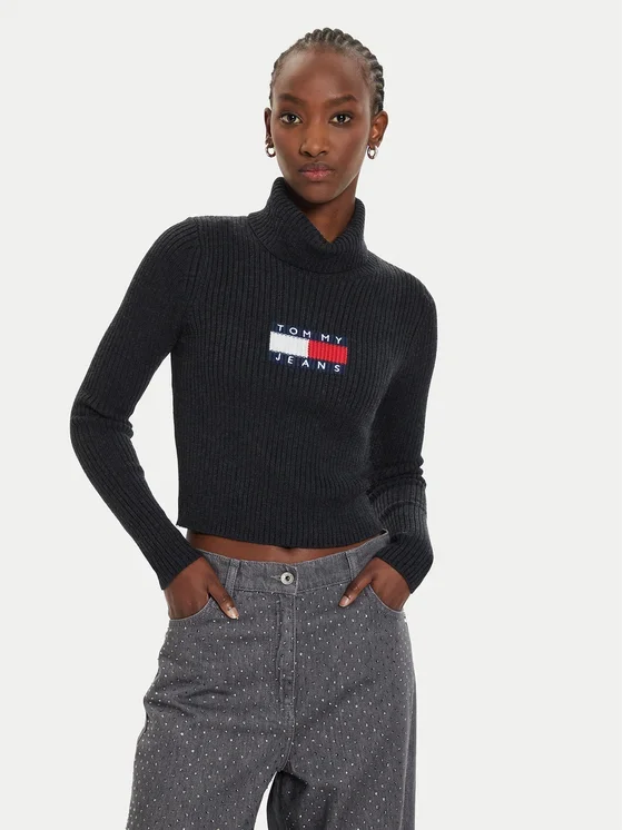 Φωτογραφία προϊόντος: Tommy Hilfiger - Γυναικείο Μακρυμάνικο Ζιβάγκο Flag Regular Fit DW0DW18678-HEV Μαύρο