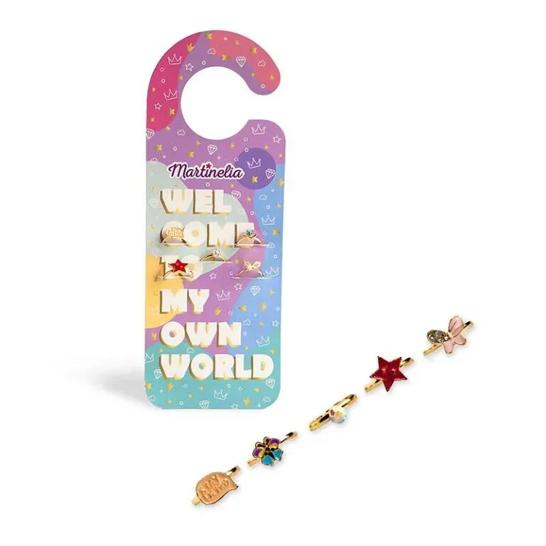 Φωτογραφία προϊόντος: Martinelia Door Hanger Rings Welcome To My Own World 6 Δαχτυλίδια Ηλικία 3+ Μέγεθος Προσαρμόσιμο