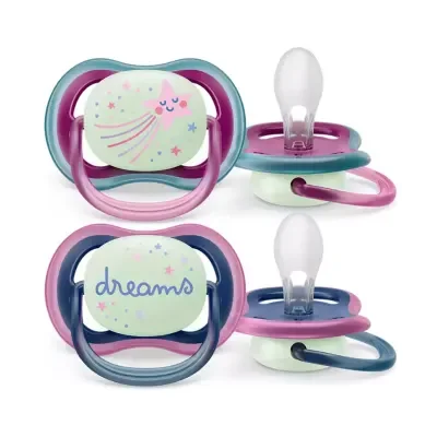 Φωτογραφία προϊόντος: Philips Avent Ultra Air Nighttime 6-18m Πιπίλα Σιλικόνης Νυκτός Αστέρι / Dreams 2τμχ