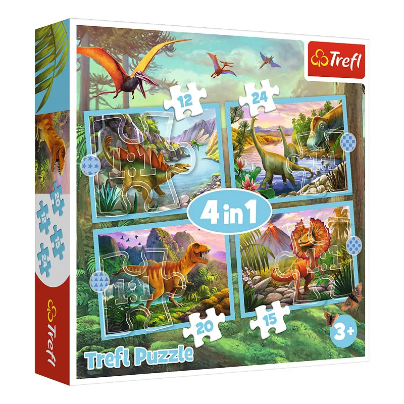 Φωτογραφία προϊόντος: Trefl Puzzle Παζλ Trefl 4 σε 1 Δεινόσαυροι