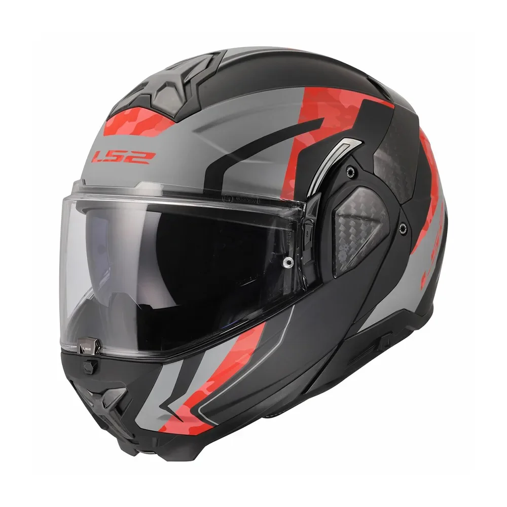 Φωτογραφία προϊόντος: ΚΡΑΝΟΣ MODULAR FF910 ADVANT II GLIDE BLACK/GREY/RED MATT ECE 22.06 | LS2