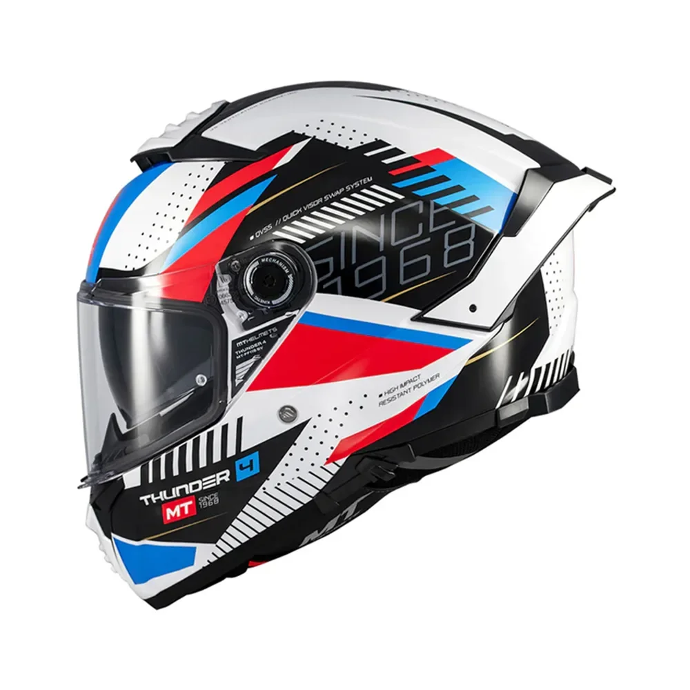Φωτογραφία προϊόντος: ΚΡΑΝΟΣ FULL FACE THUNDER 4 SV LUMINENCE A7 WHITE/RED/BLUE ECE 22.06 | MT